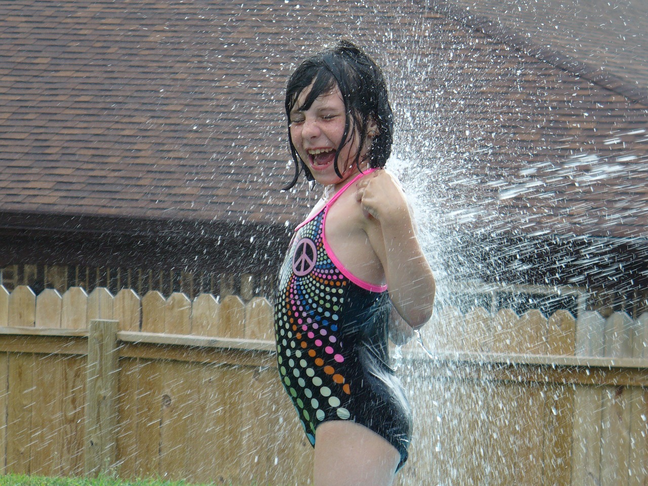 water splash hose fun free photo