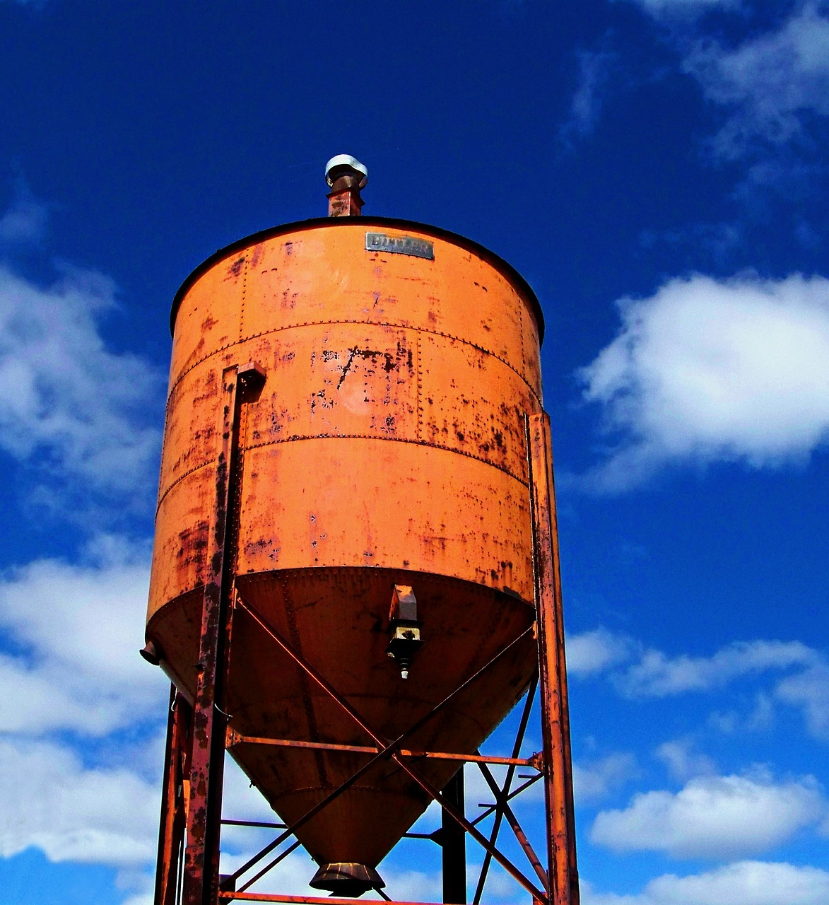 water tower industry orange free photo