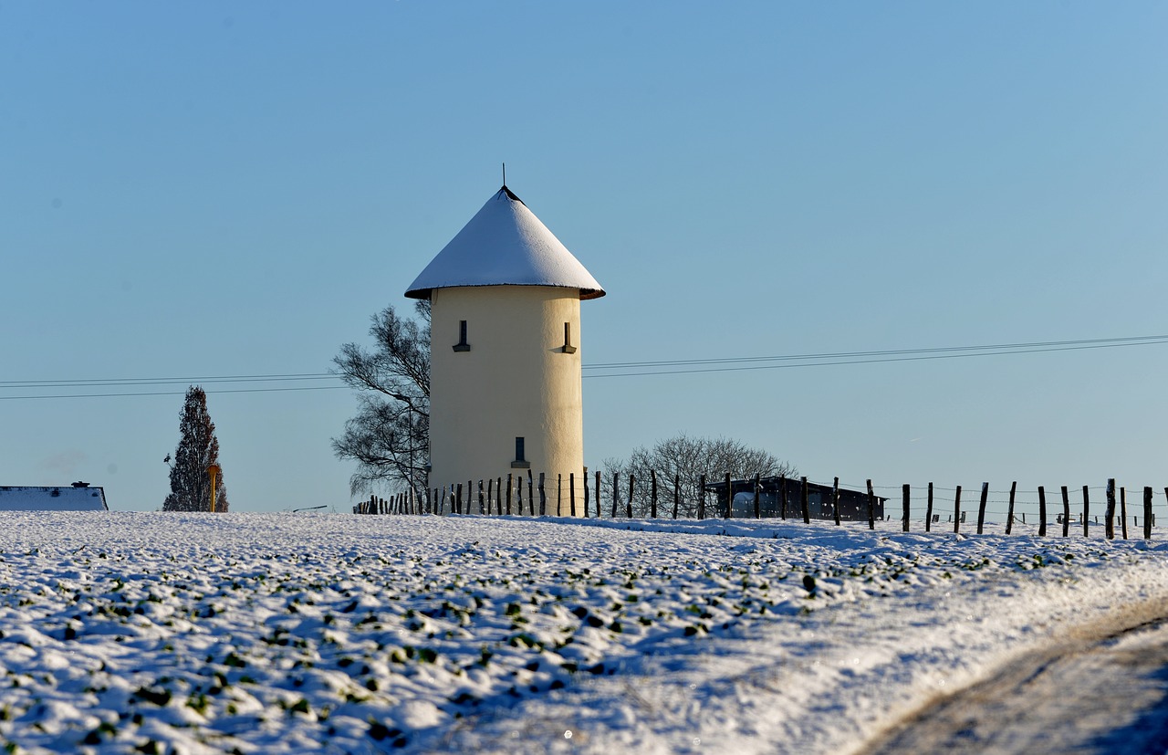 water tower  snow  winter free photo