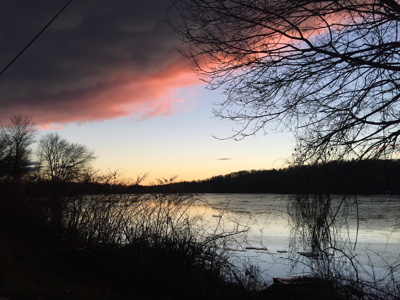 water view dramatic sky lake free photo