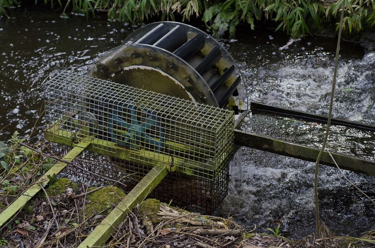 water wheel stream river free photo