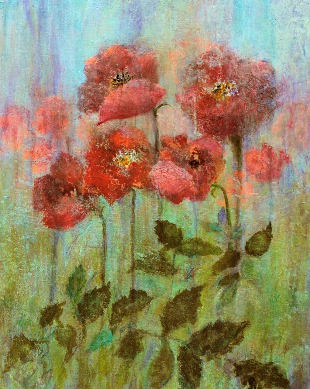 watercolor flowers red free photo