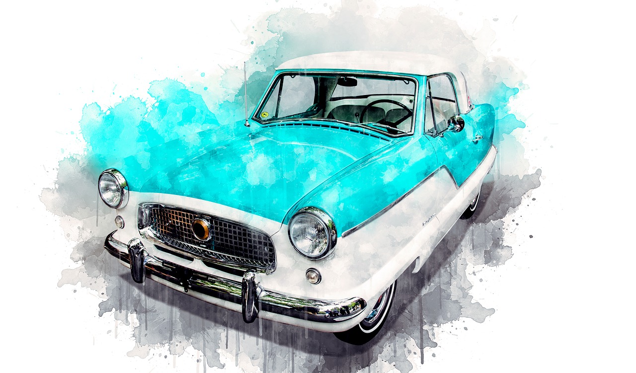watercolor  car  drawing free photo