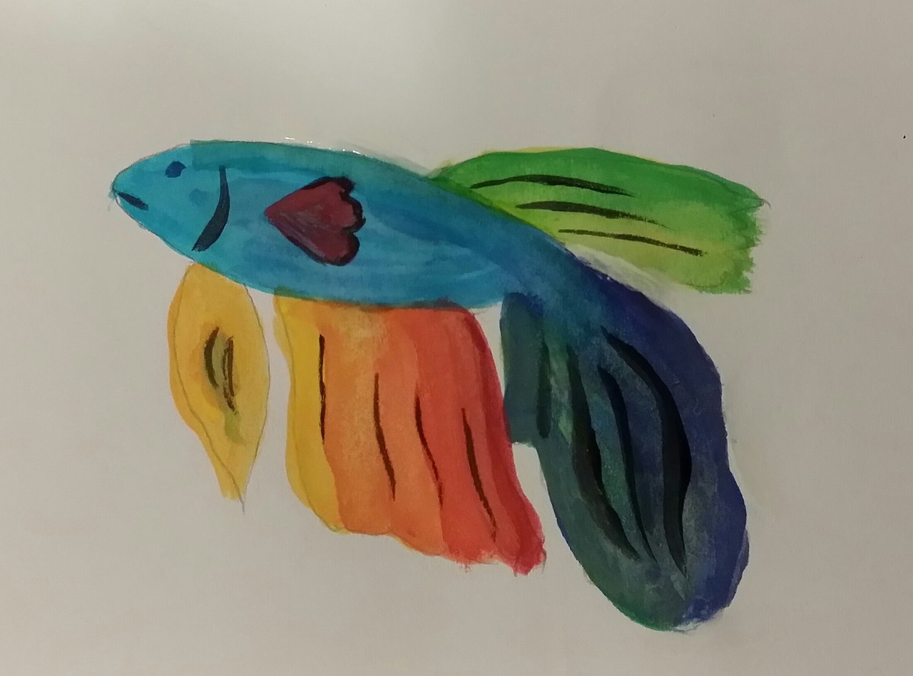 watercolor fish guppy free photo