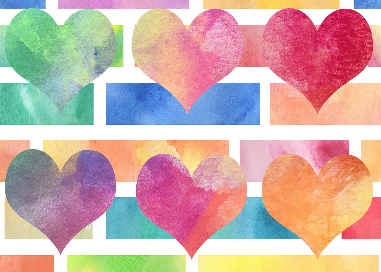 watercolor hearts painting heart free photo