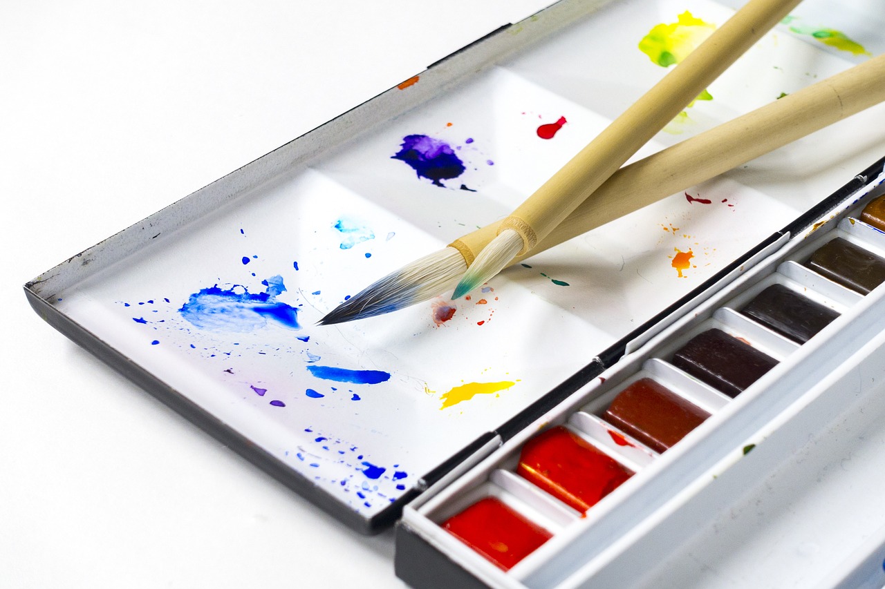 watercolors paint painting tools free photo