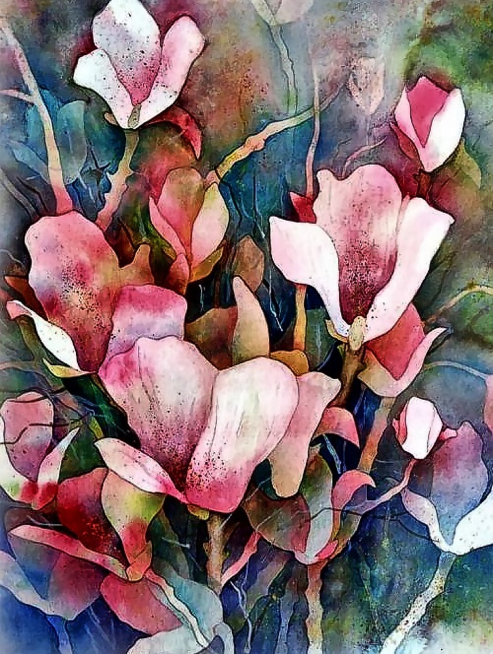 watercolour painting  magnolia  painting free photo