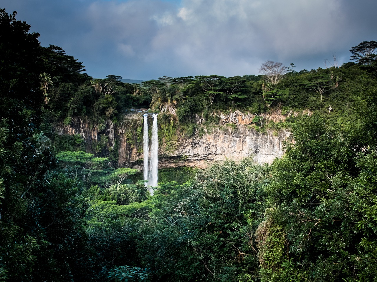 waterfall jungle cliff free photo