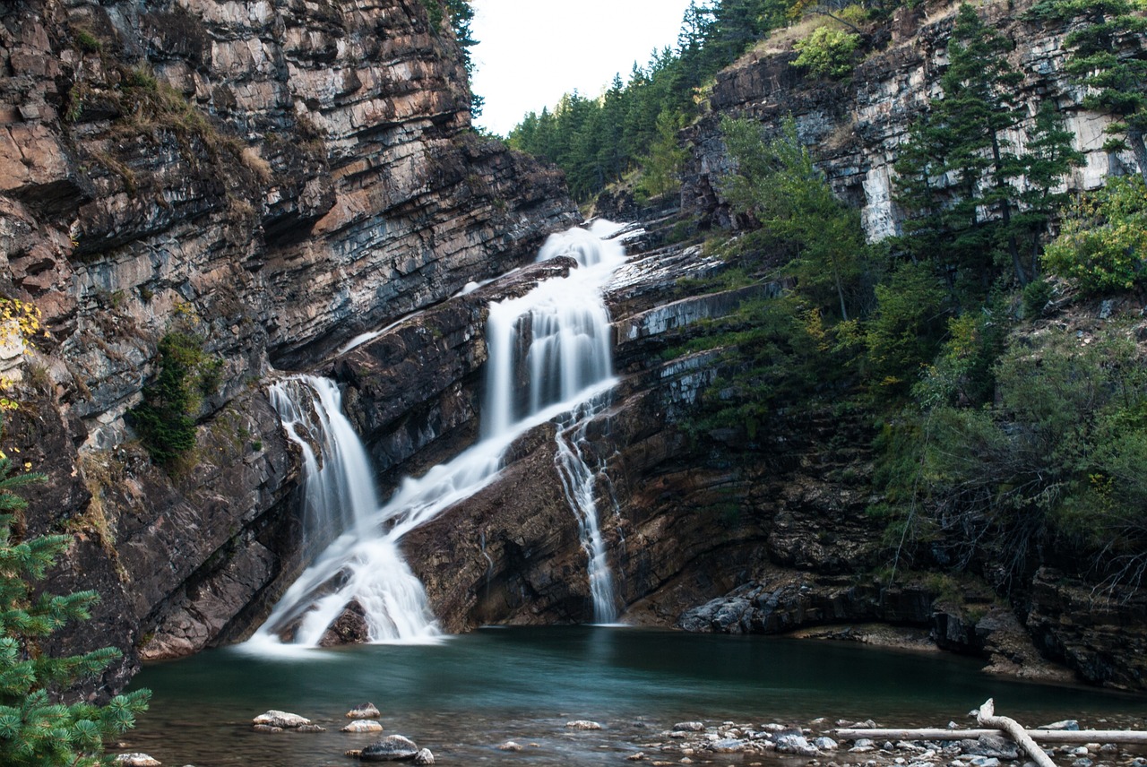 waterfall stream rock free photo