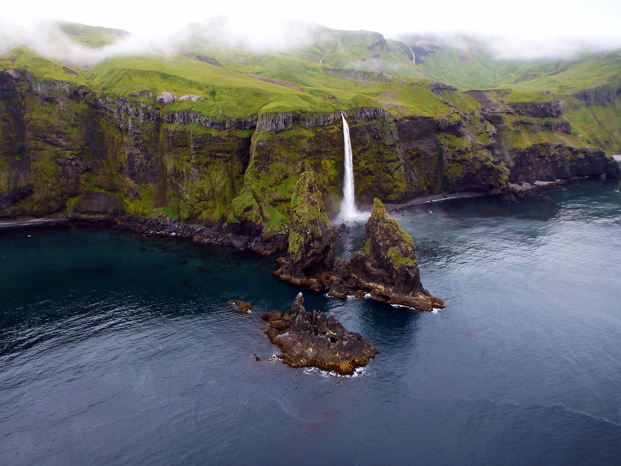 waterfall ocean landscape free photo