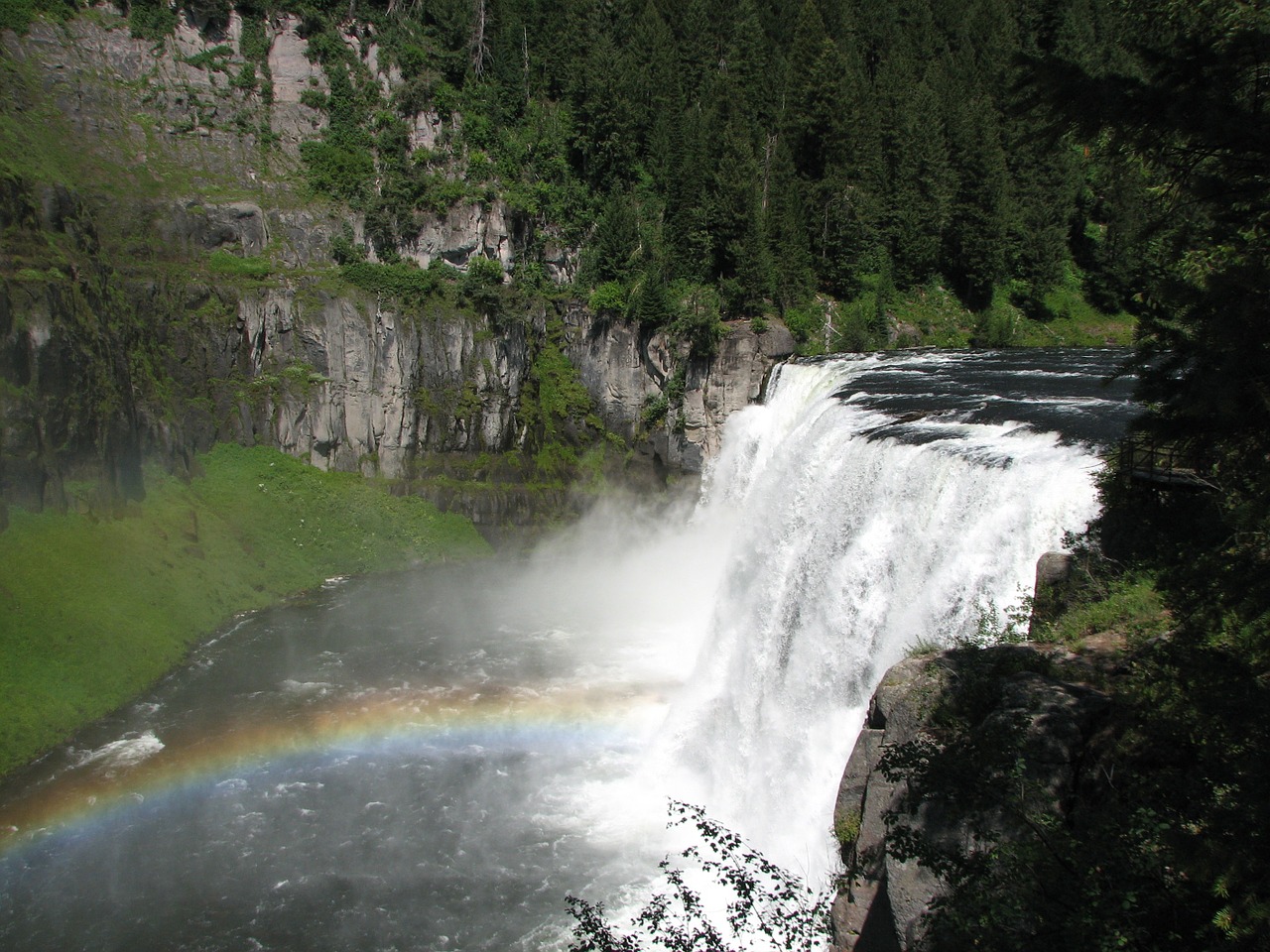 idaho waterfall rainbow free photo