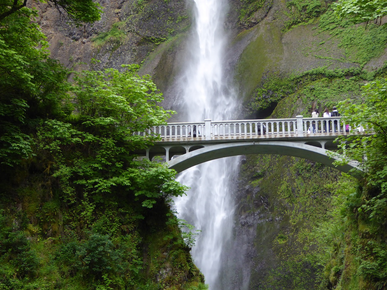 waterfall bridge bach free photo