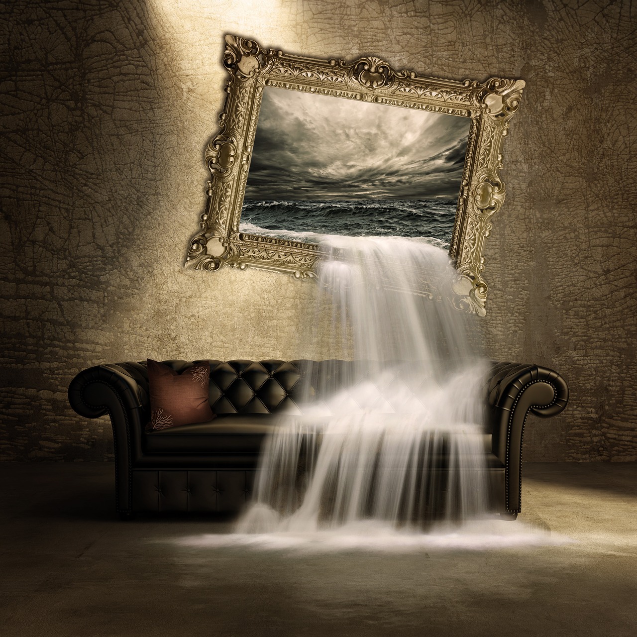 waterfall couch image free photo