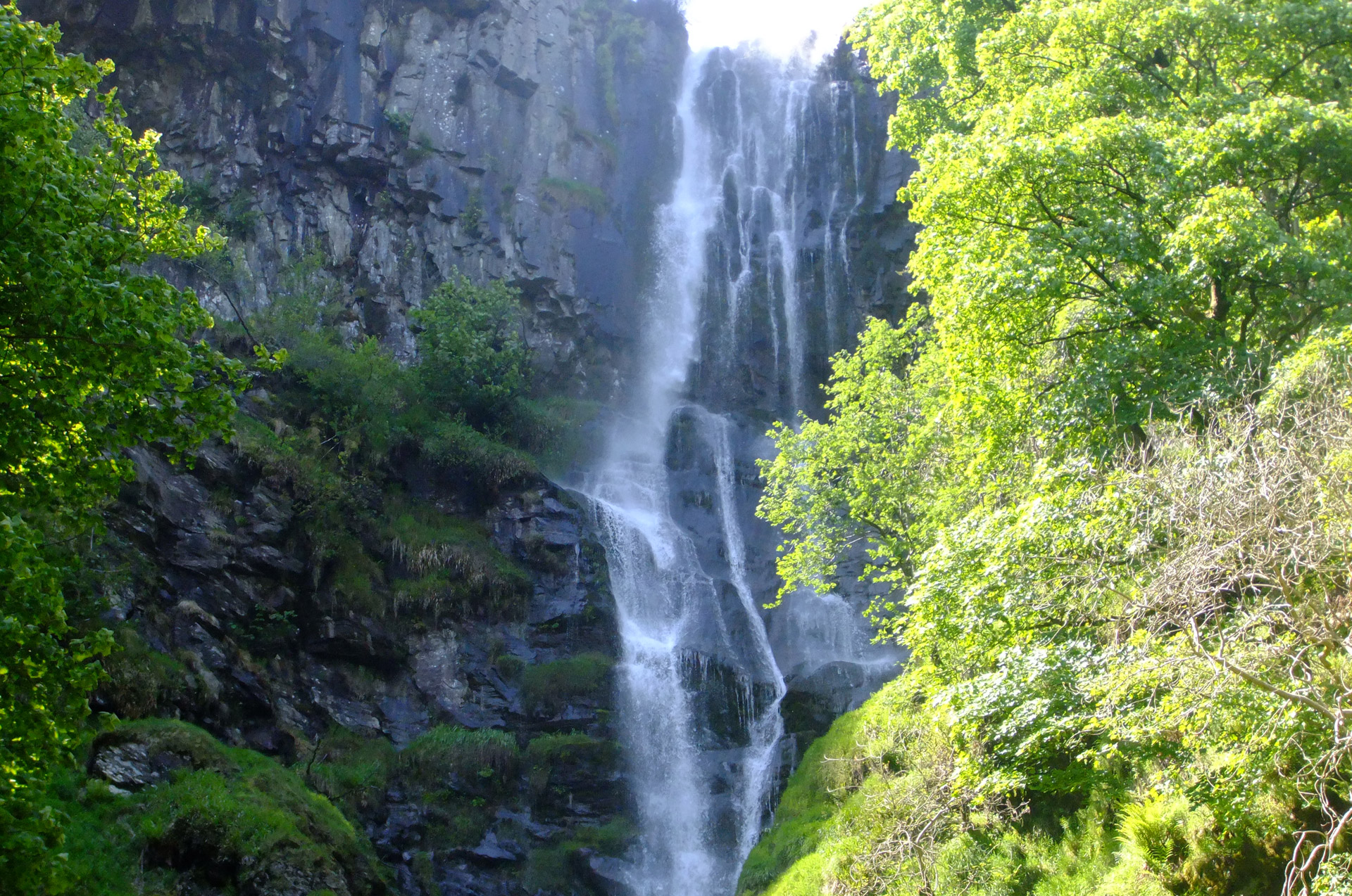 waterfall wales pistyll rhaeadr free photo