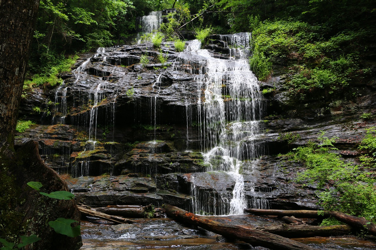 waterfall nature south carolina free photo