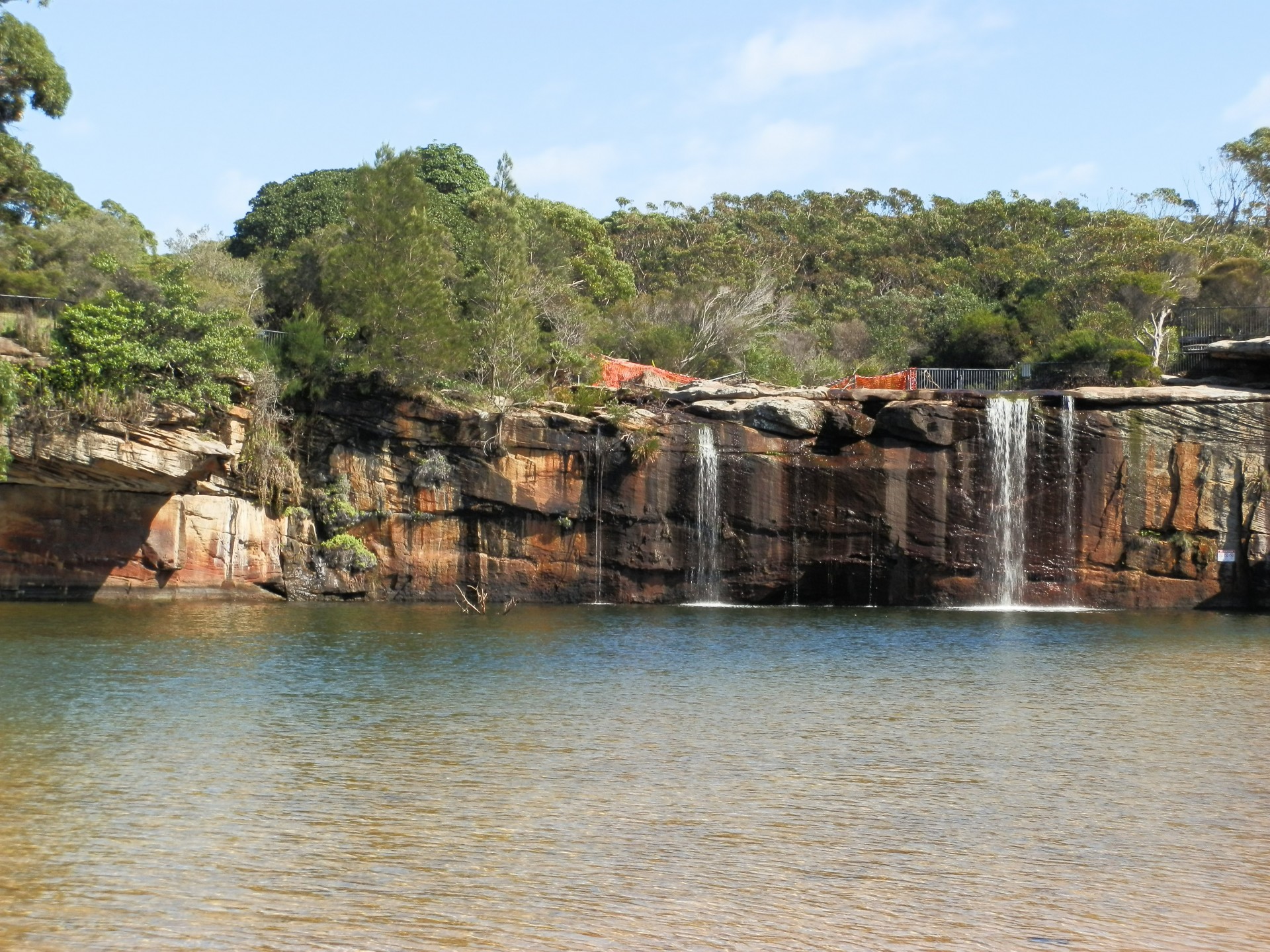 waterfalls cliff sea free photo