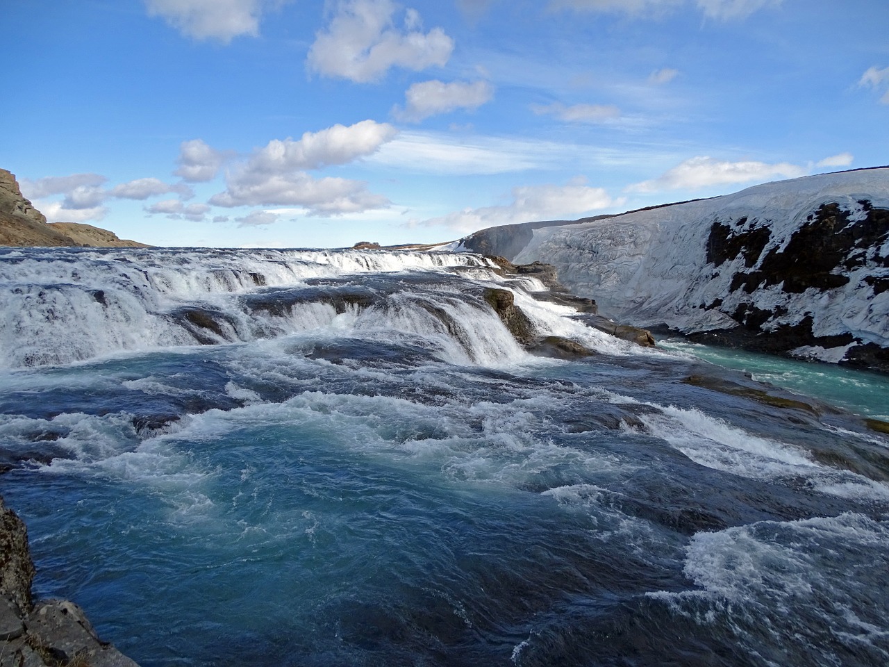 waterfall iceland gullfoss free photo