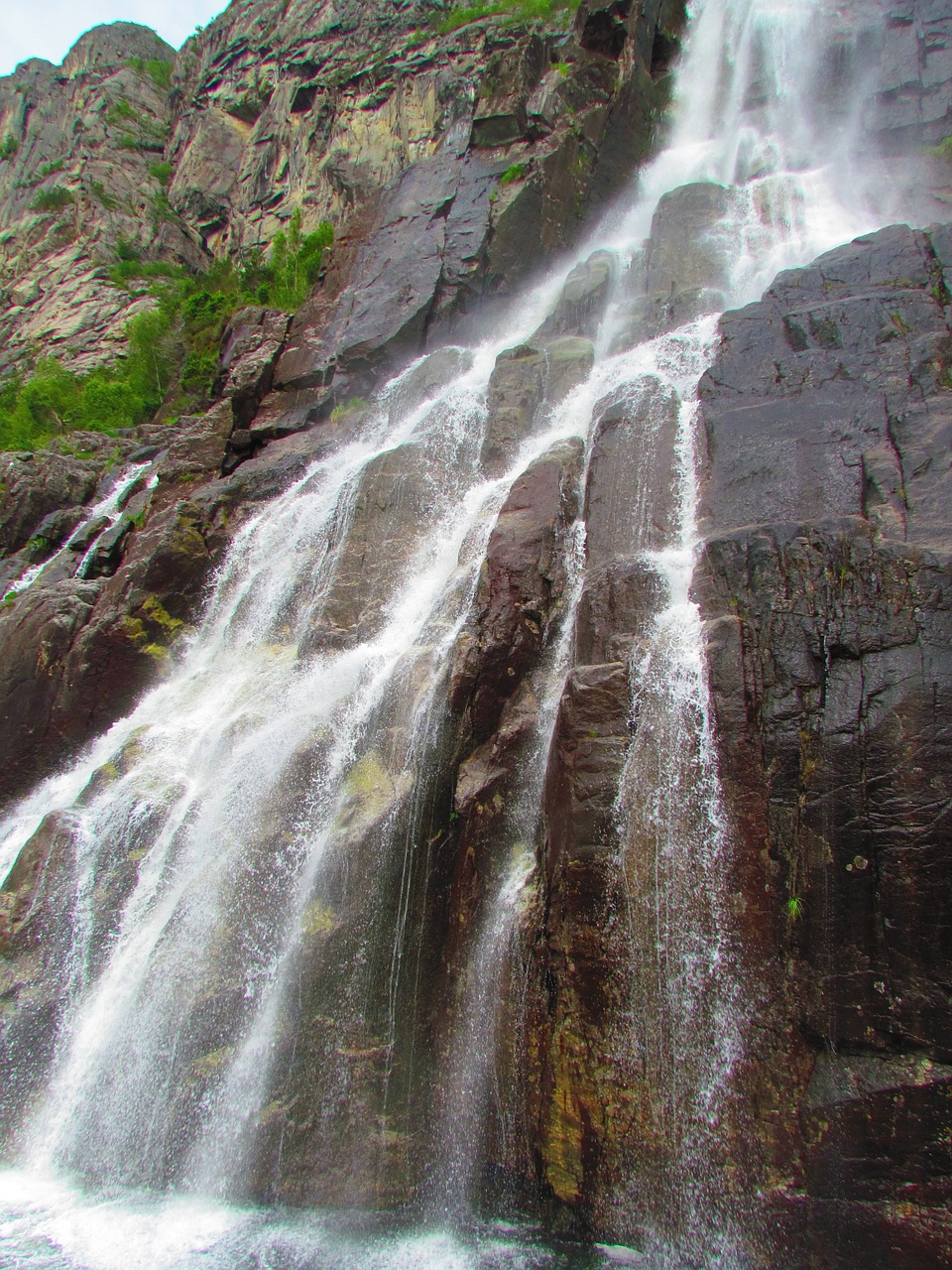 waterfall rock mountain free photo