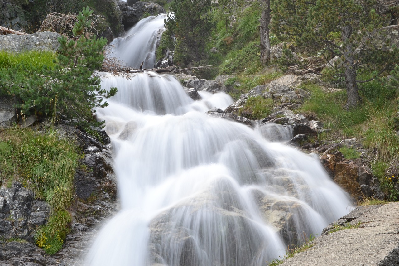 waterfall silk effect flowing water free photo