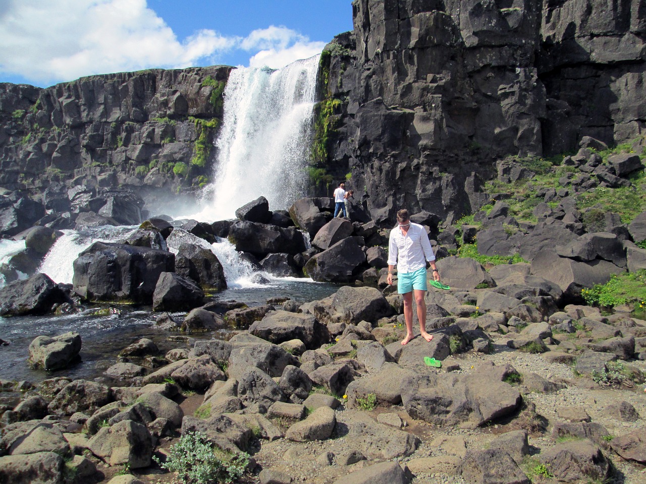 waterfall thingvellir iceland free photo