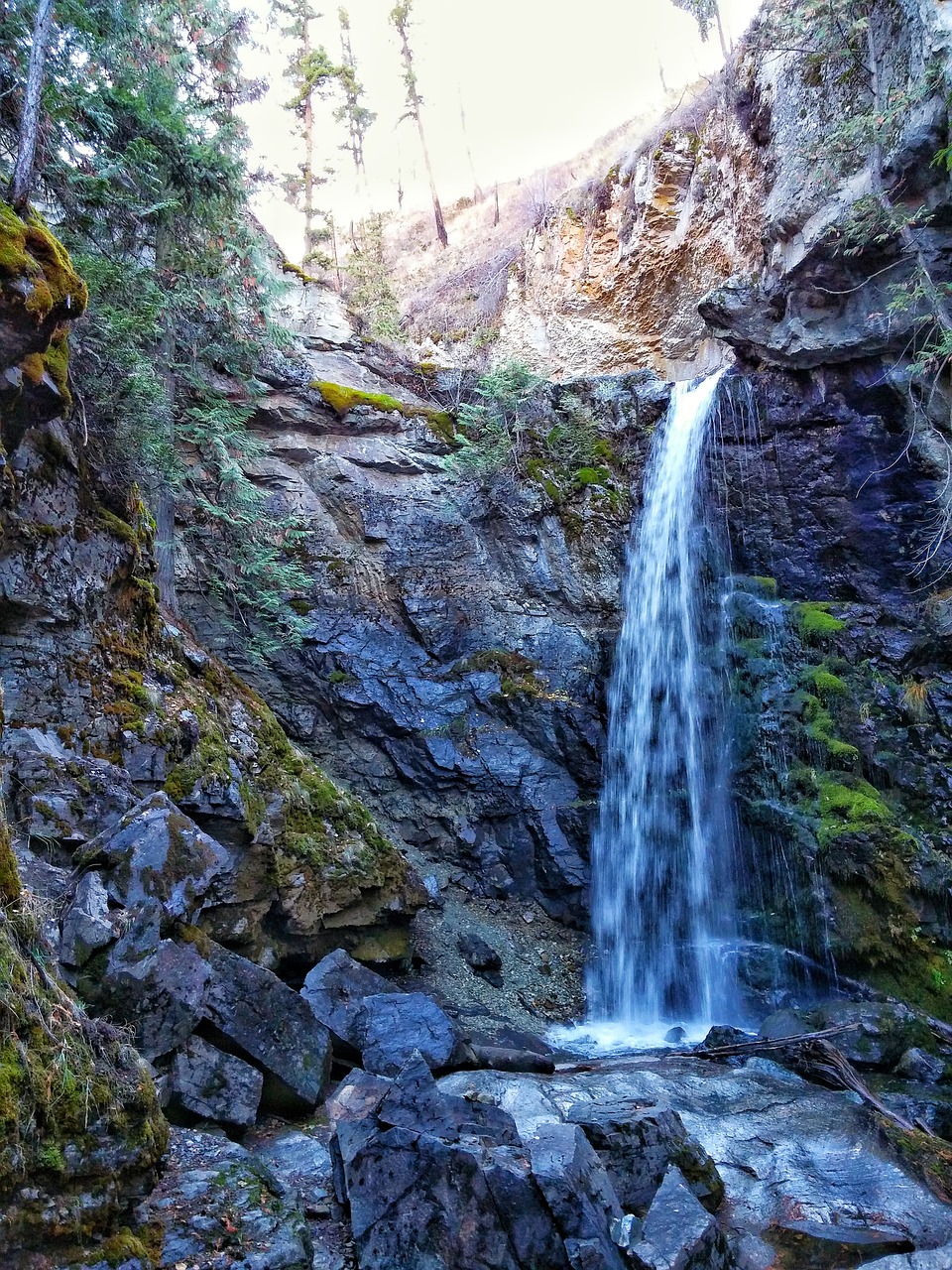 waterfall rock canyon free photo