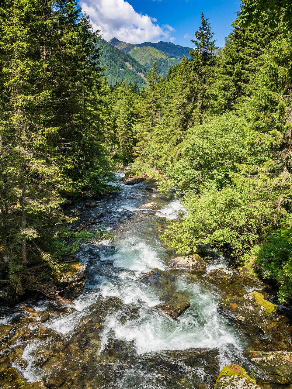 waterfall mountains flow free photo