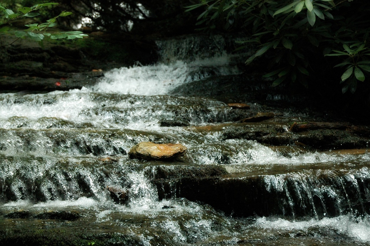 waterfall mountains stream free photo