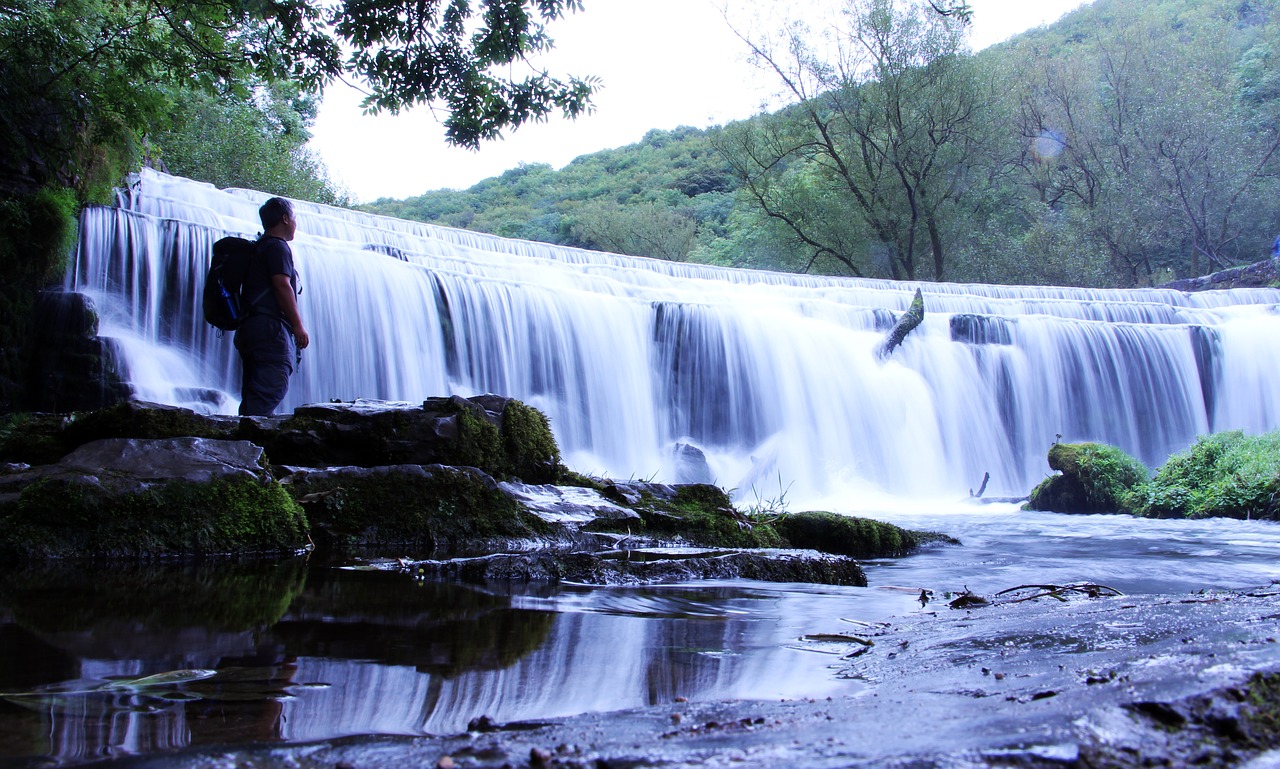 waterfall peak district country free photo
