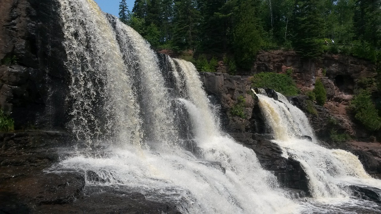 waterfall gooseberry falls minnesota free photo