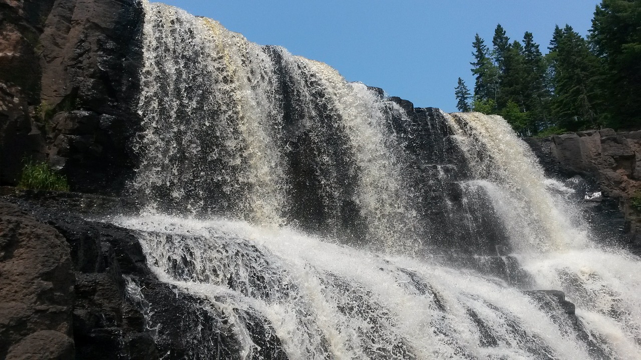 waterfall gooseberry falls minnesota free photo