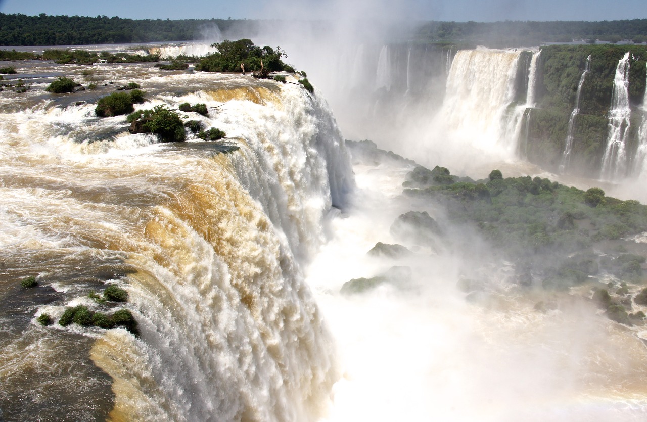 south america waterfall waterfalls foz de iguazu free photo