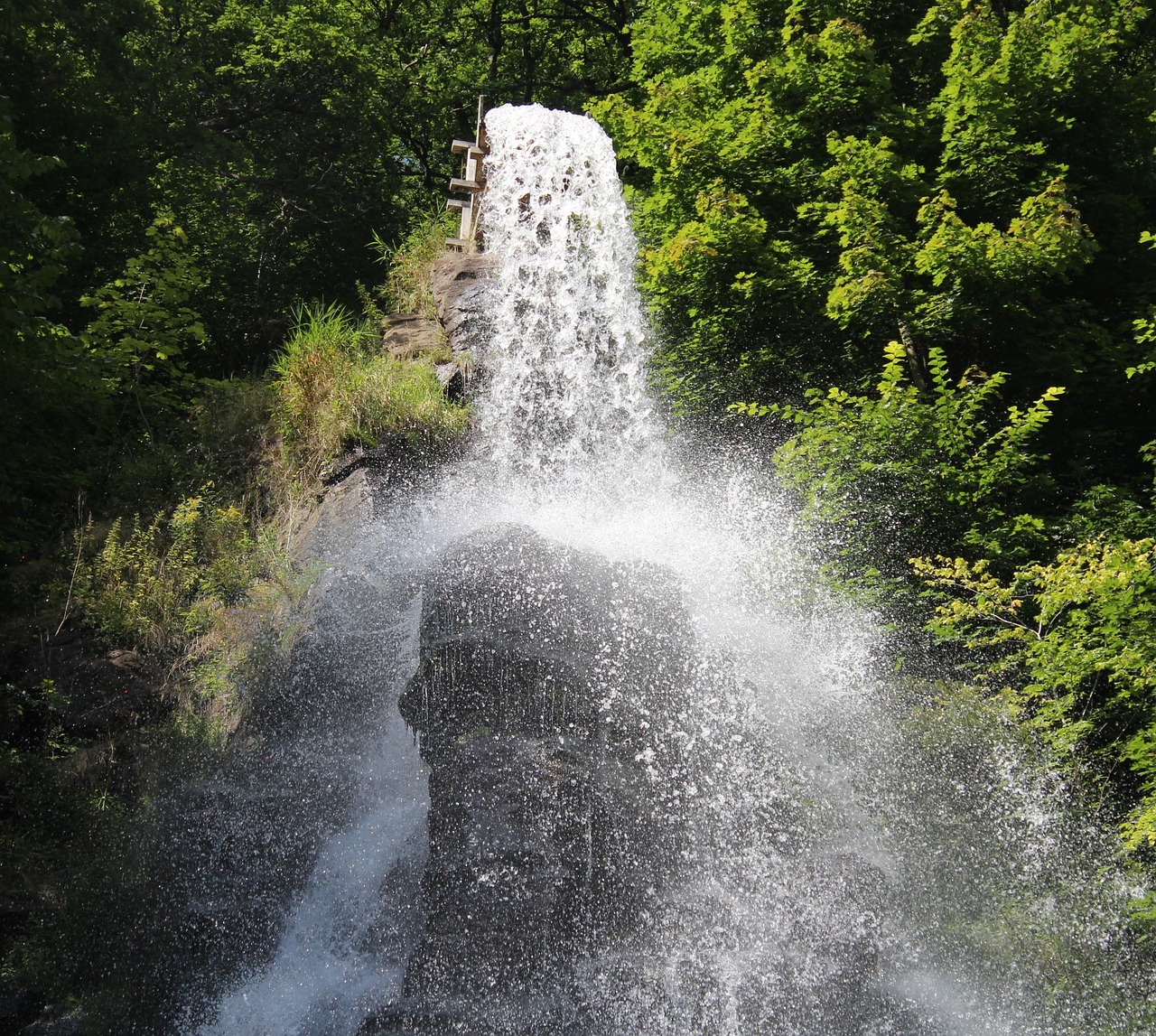 waterfall mountain rock free photo