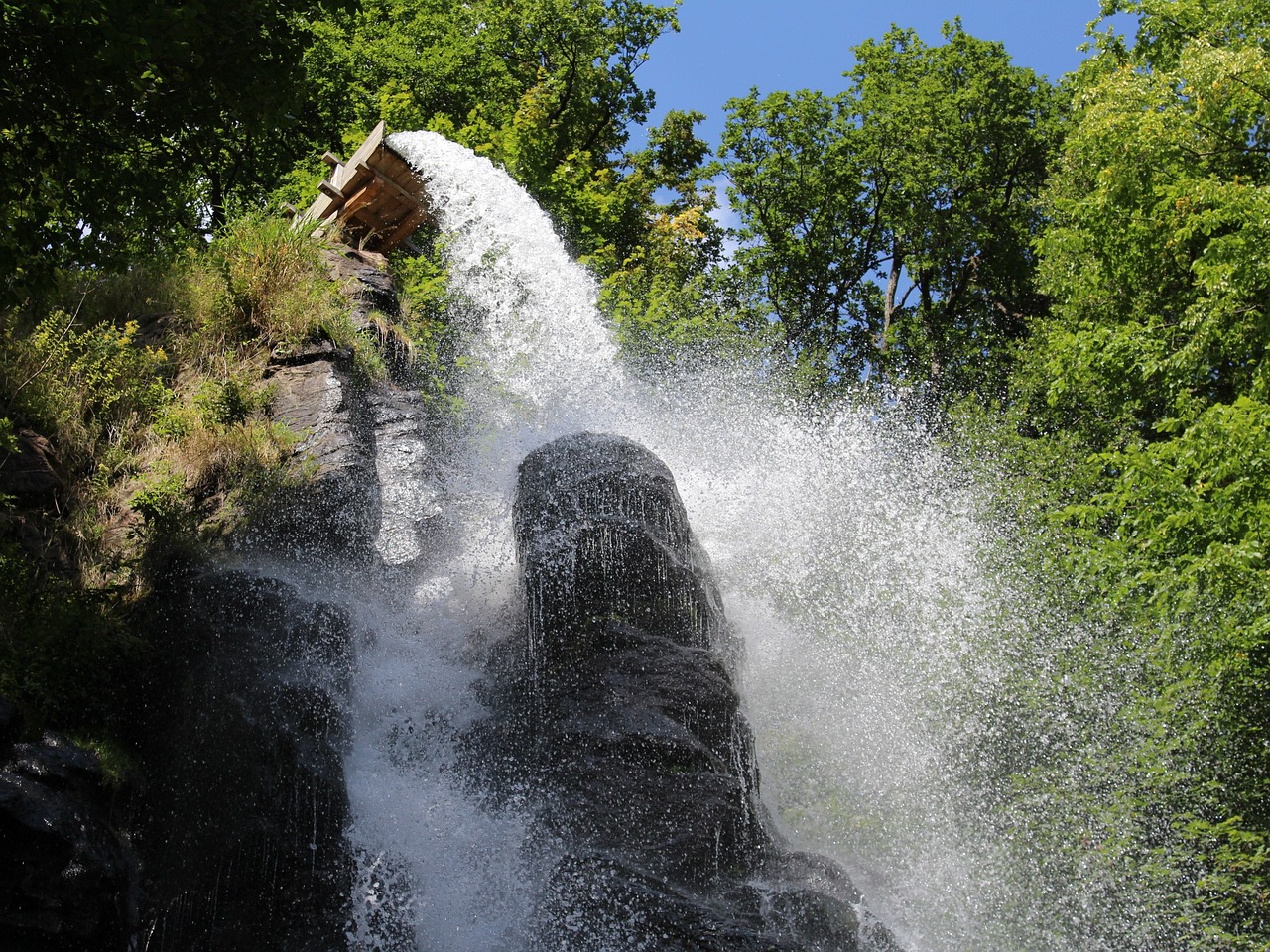 waterfall side nature free photo