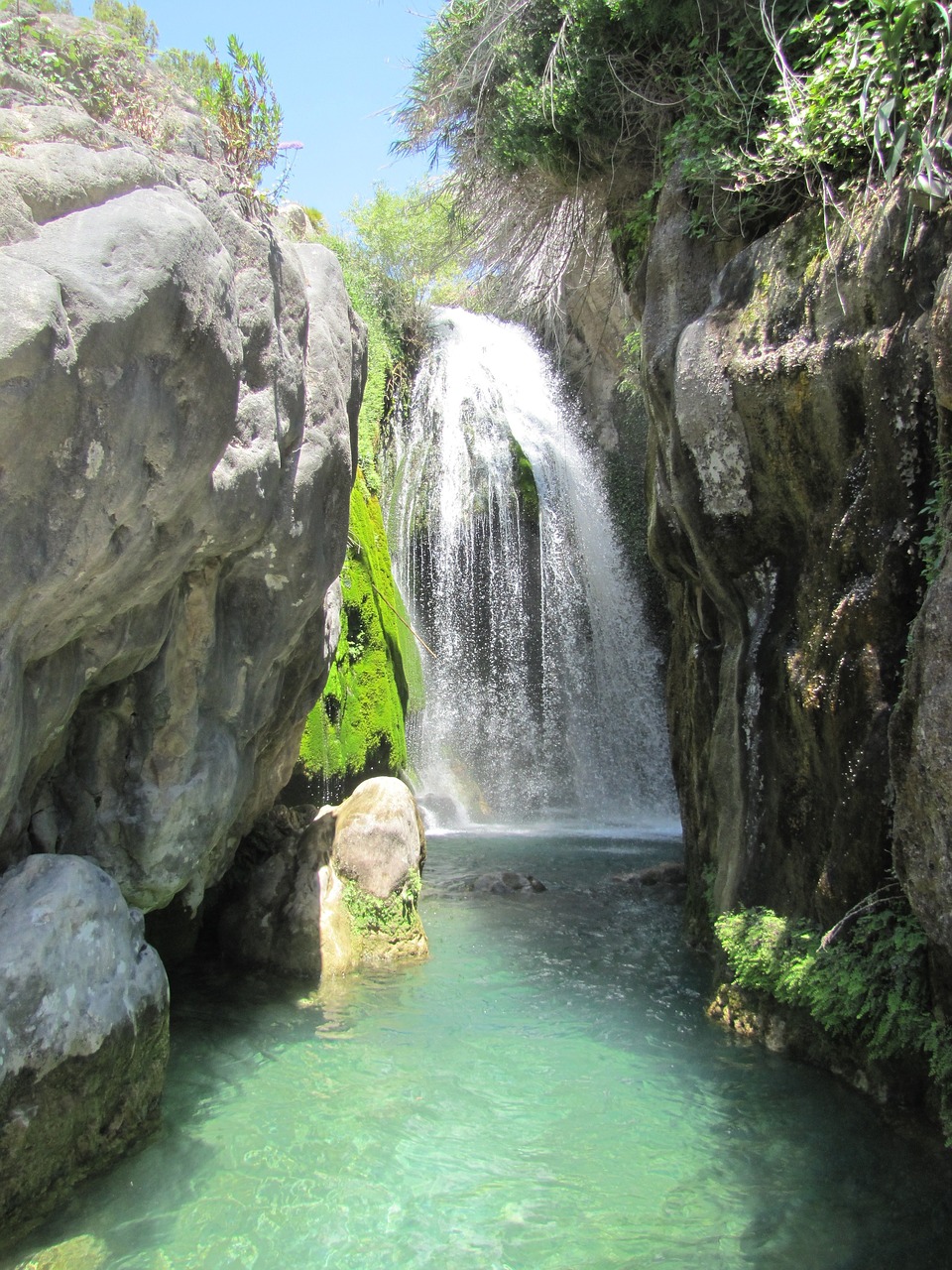 waterfall water rocks free photo