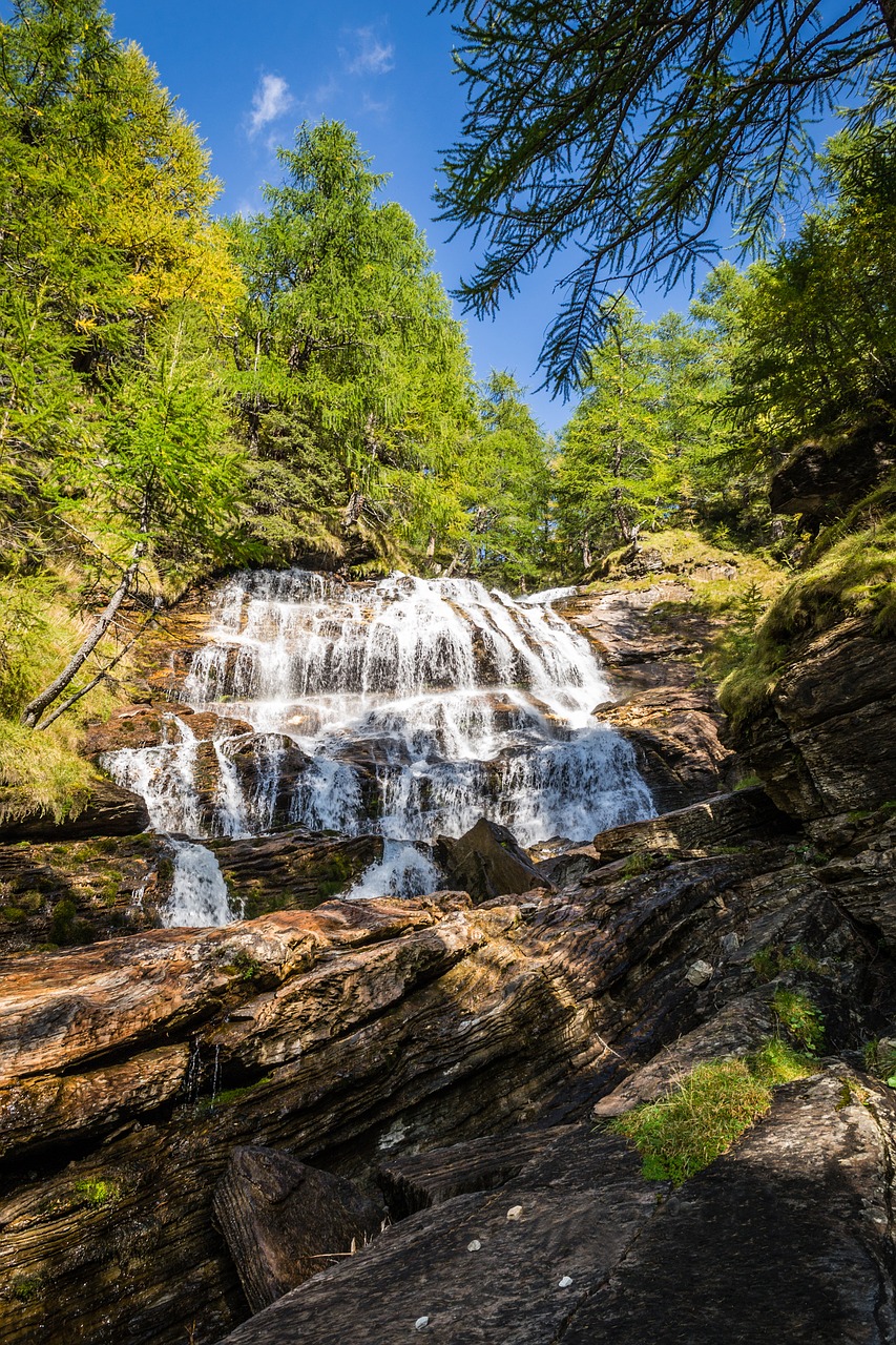 waterfall alps river free photo