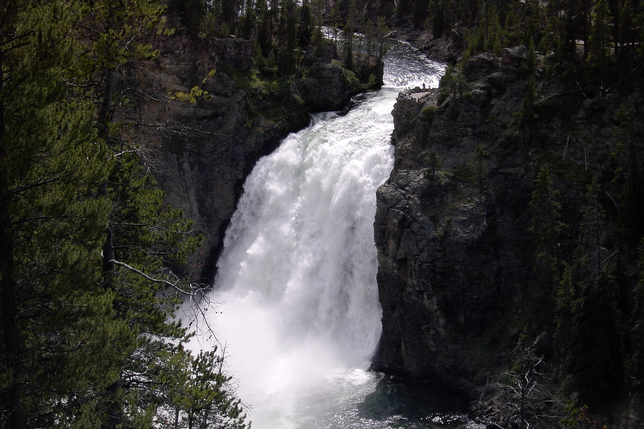 waterfall yellowstone national free photo