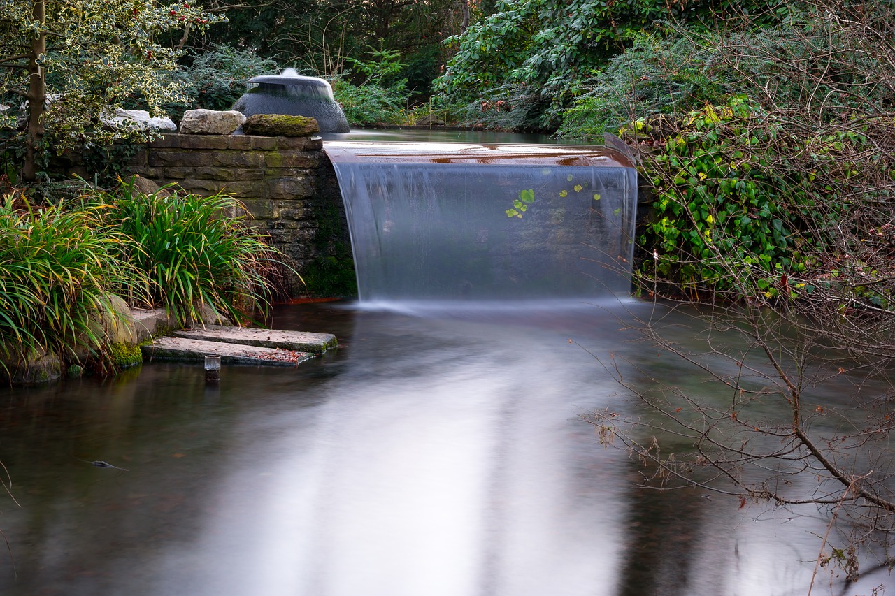 waterfall flow pond free photo