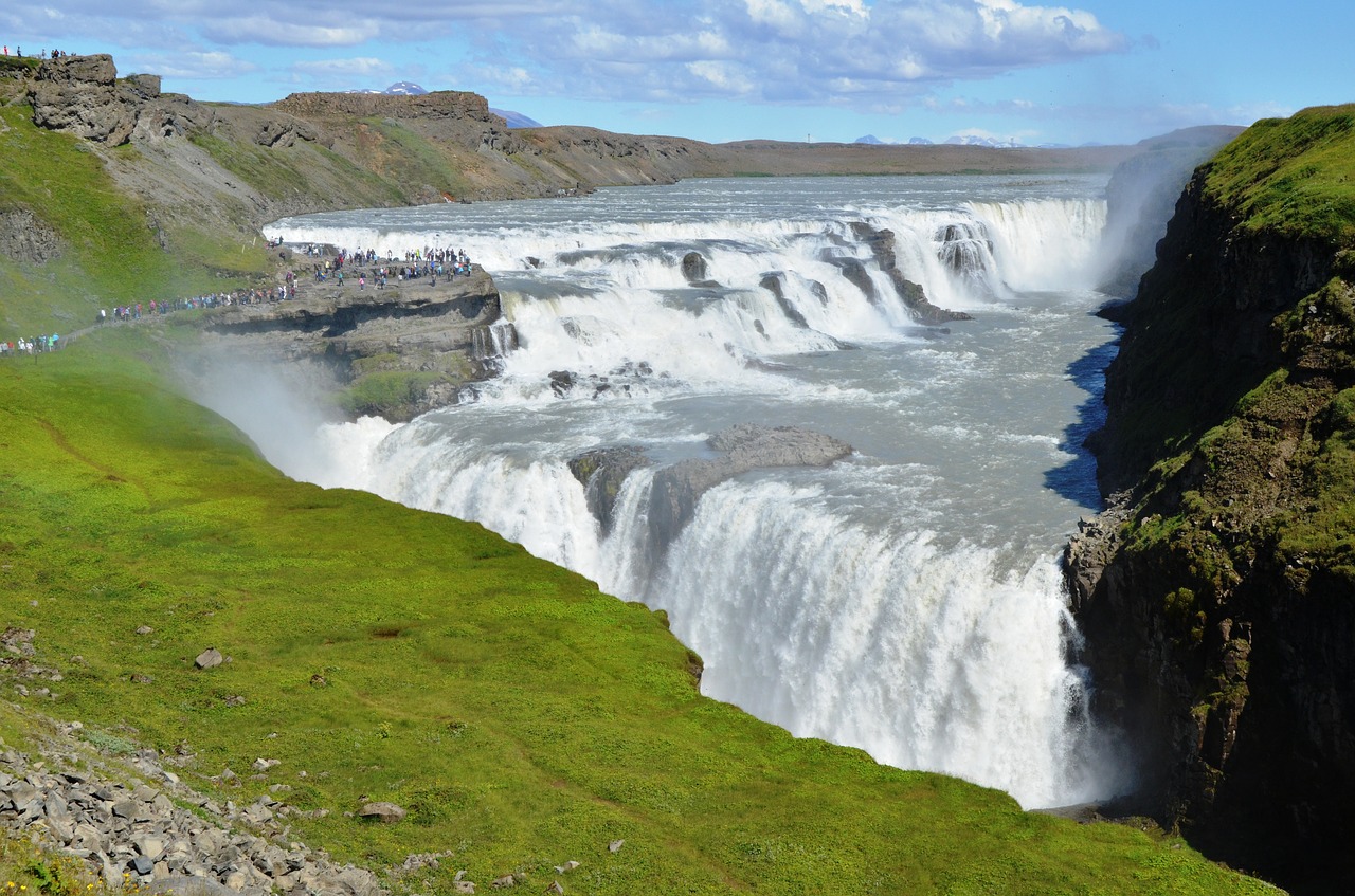 waterfall gullfoss iceland free photo