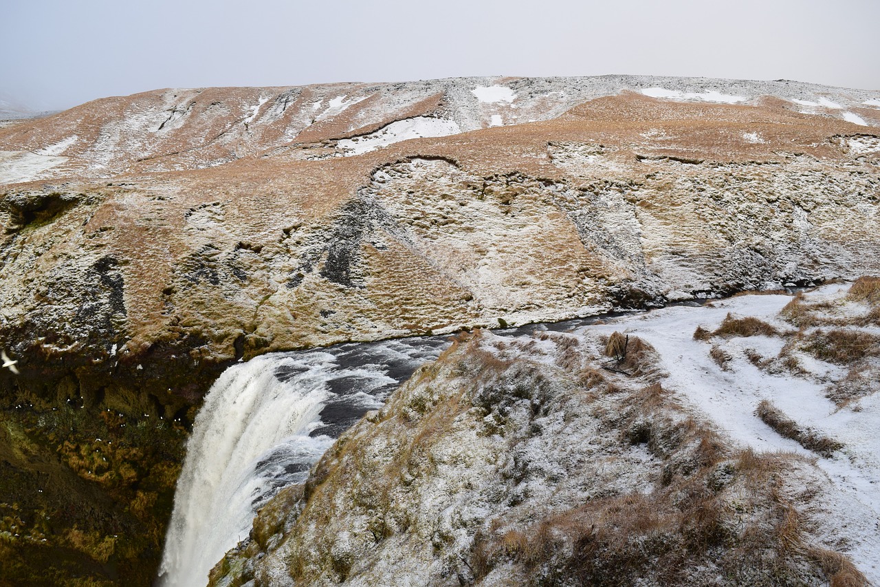 waterfall view iceland free photo