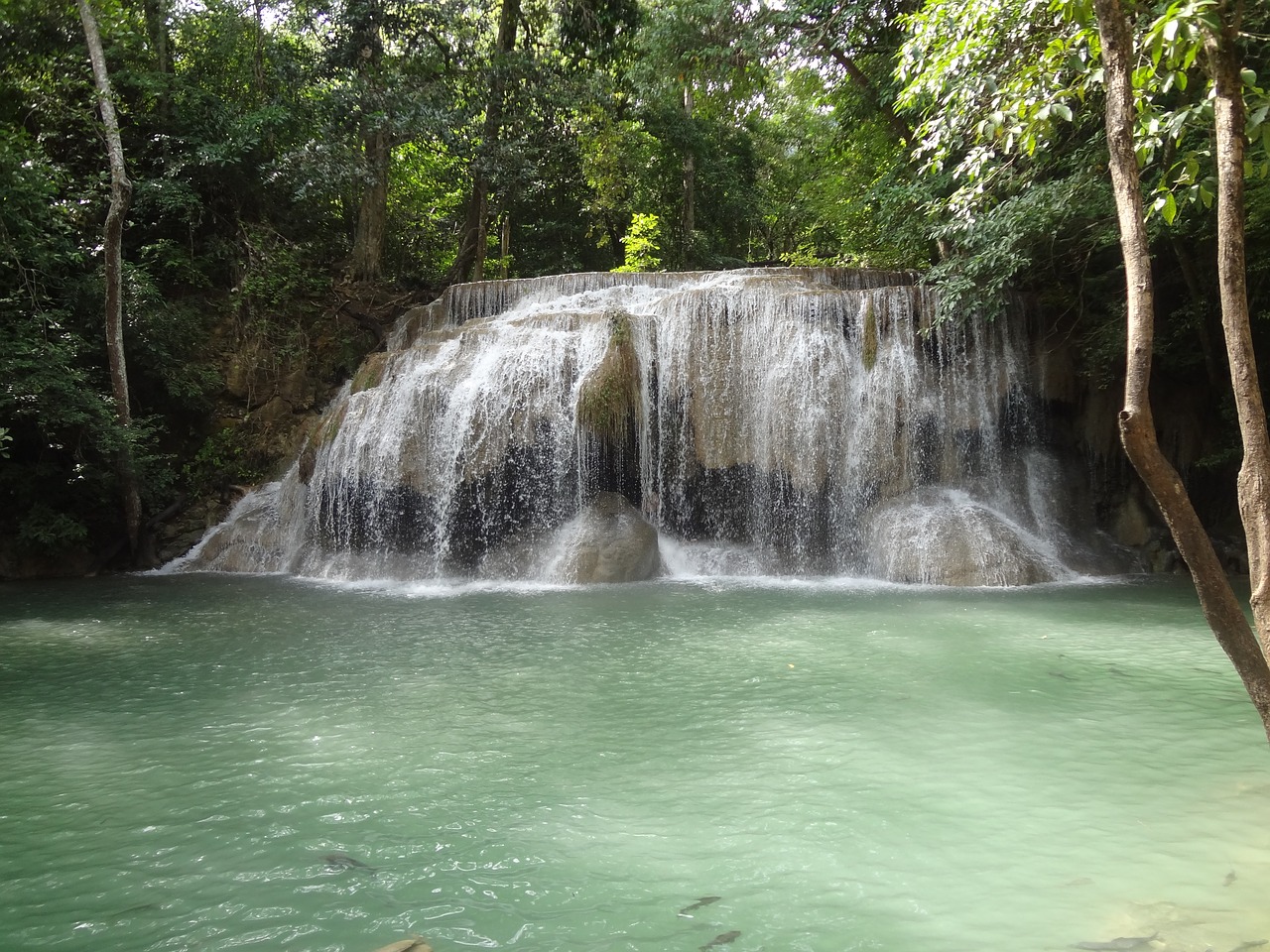 waterfall turquoise nature free photo