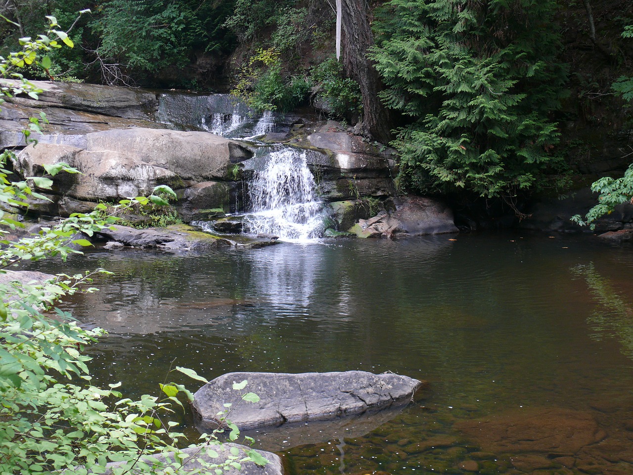 waterfall pond stream free photo