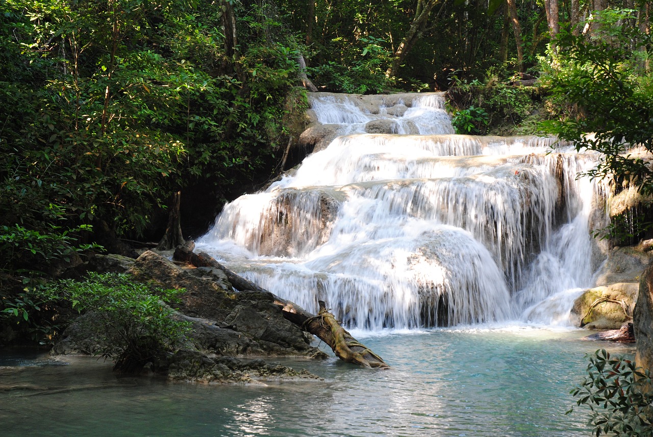 waterfall jungle peaceful free photo