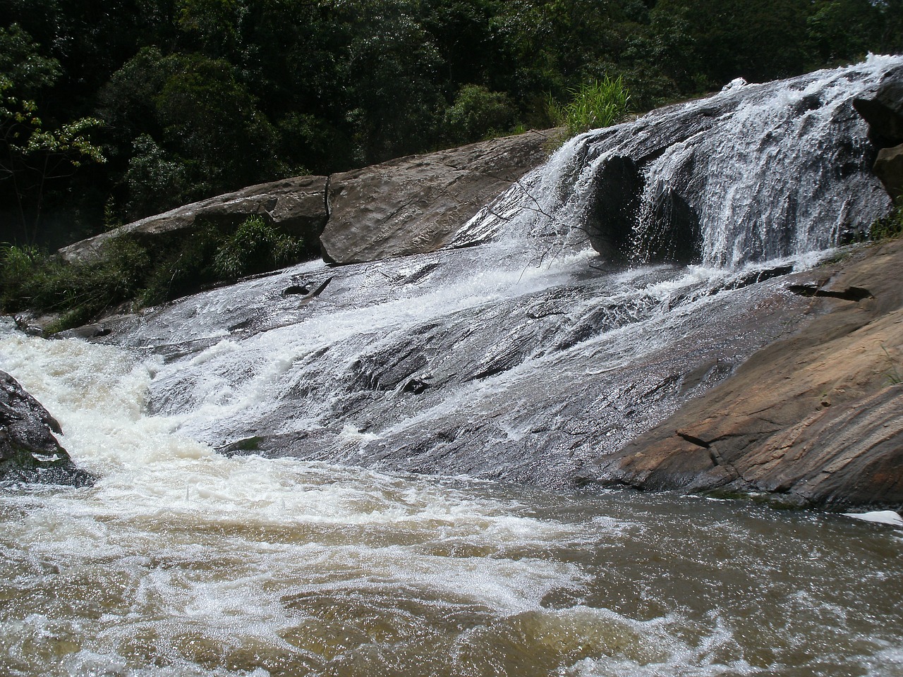 waterfall stones landscape free photo