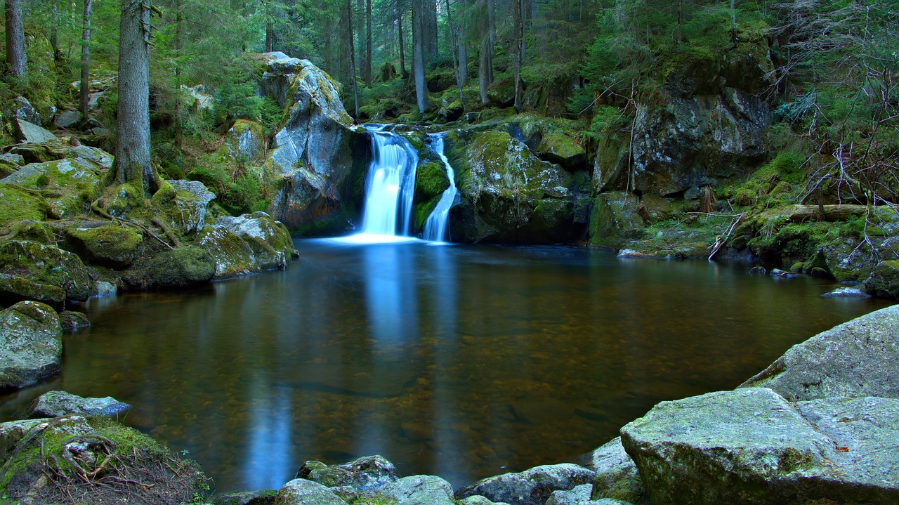 waterfall forest nature free photo