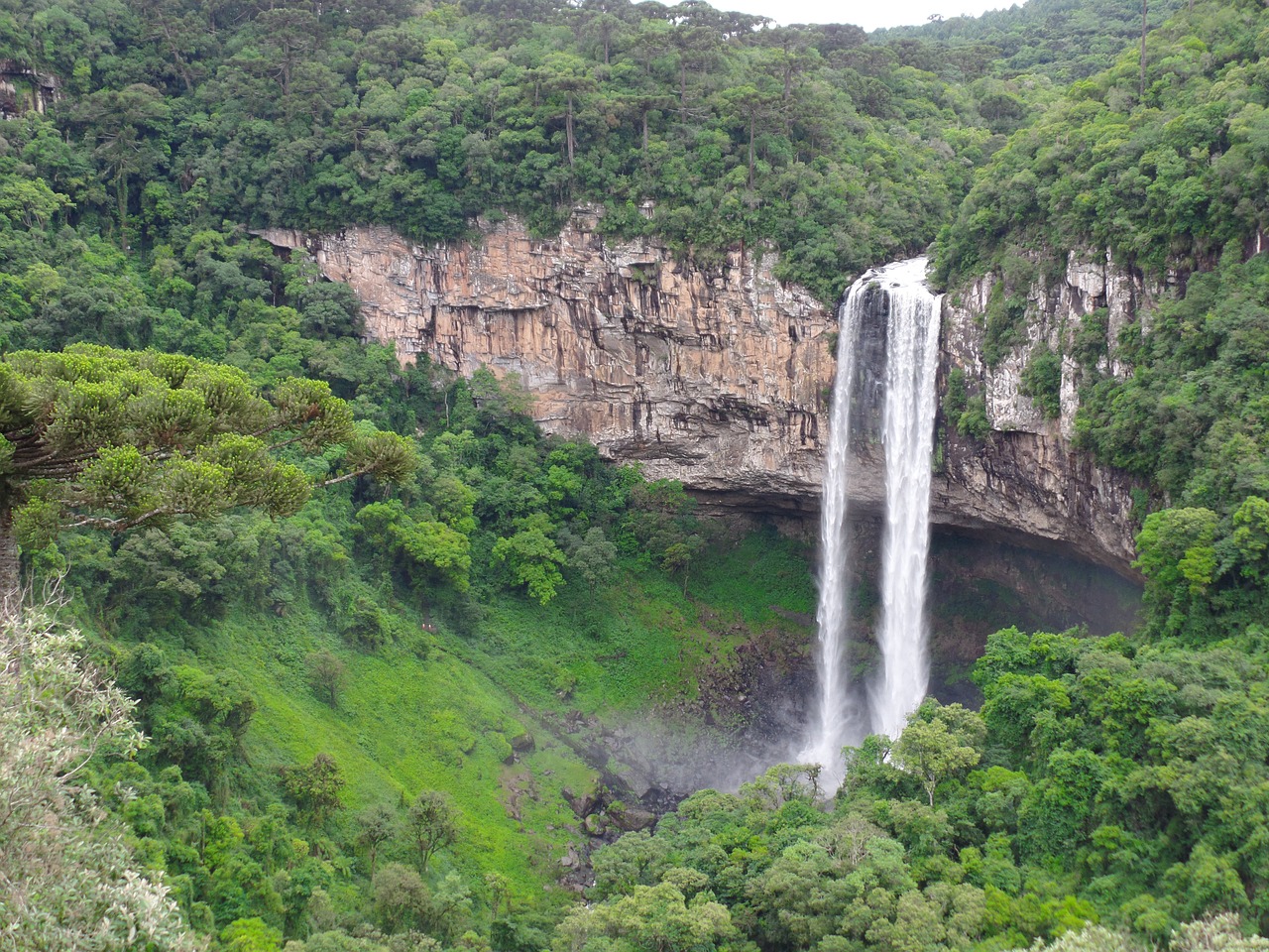 waterfall nature tourism free photo