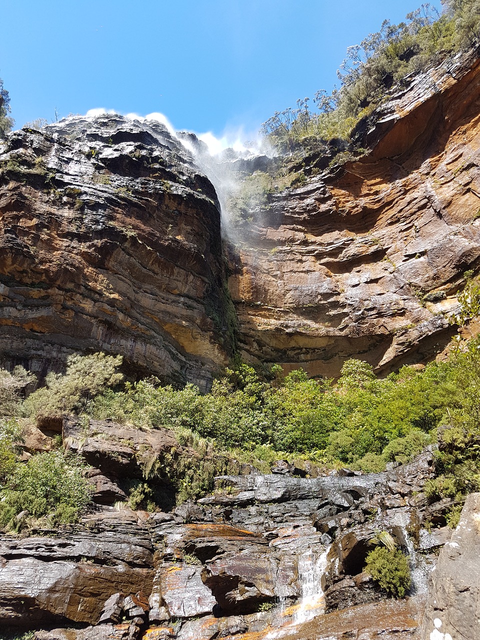 waterfall cliff sandstone free photo