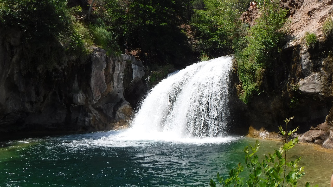 waterfall nature outdoors free photo