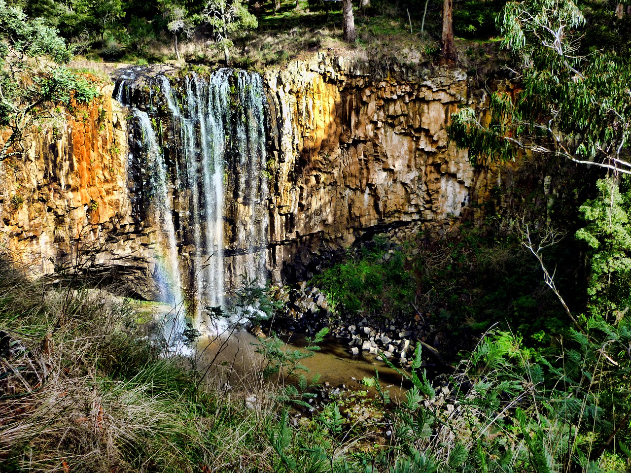 waterfall falls bushland free photo