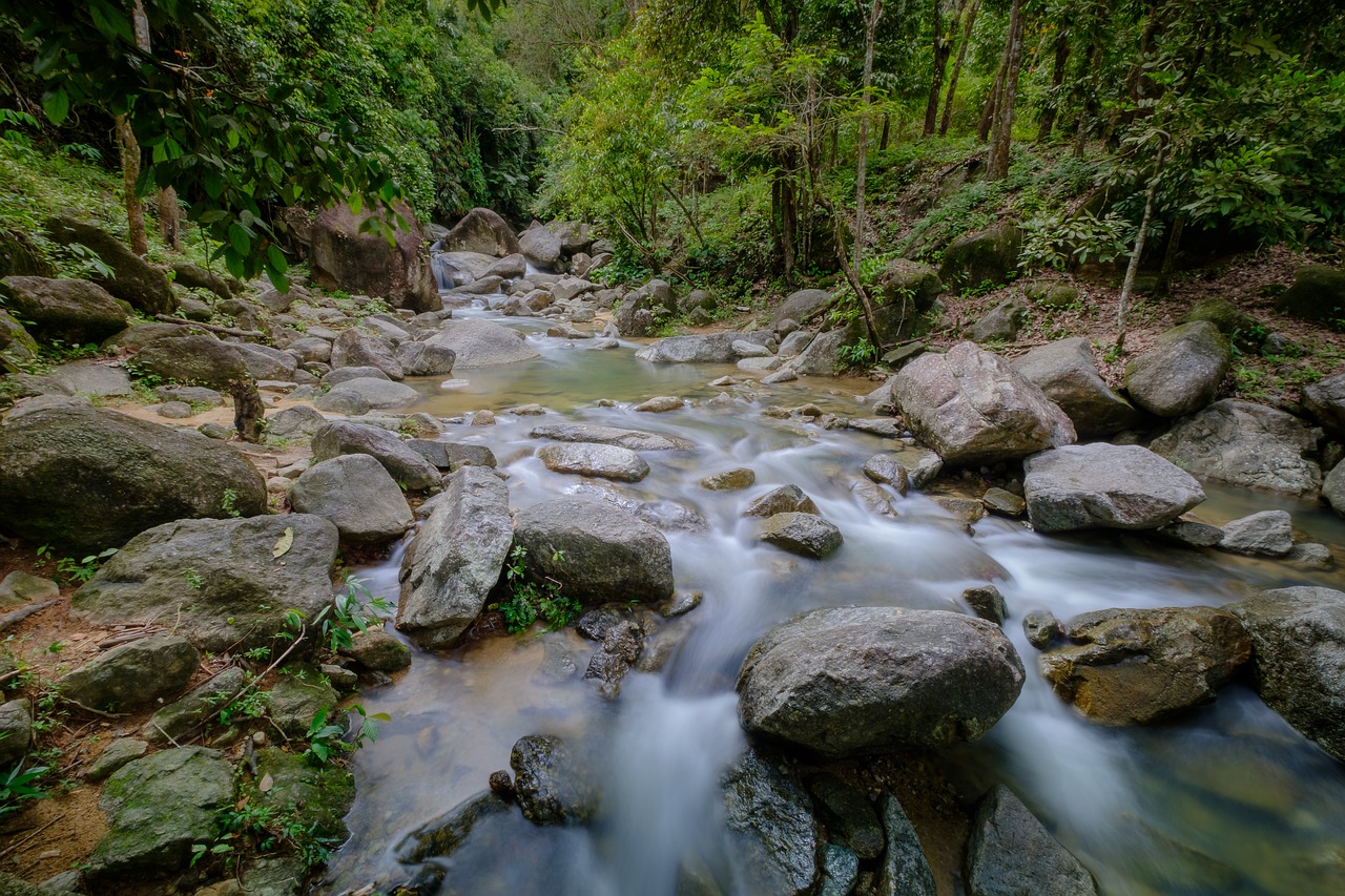 waterfall view dusk free photo