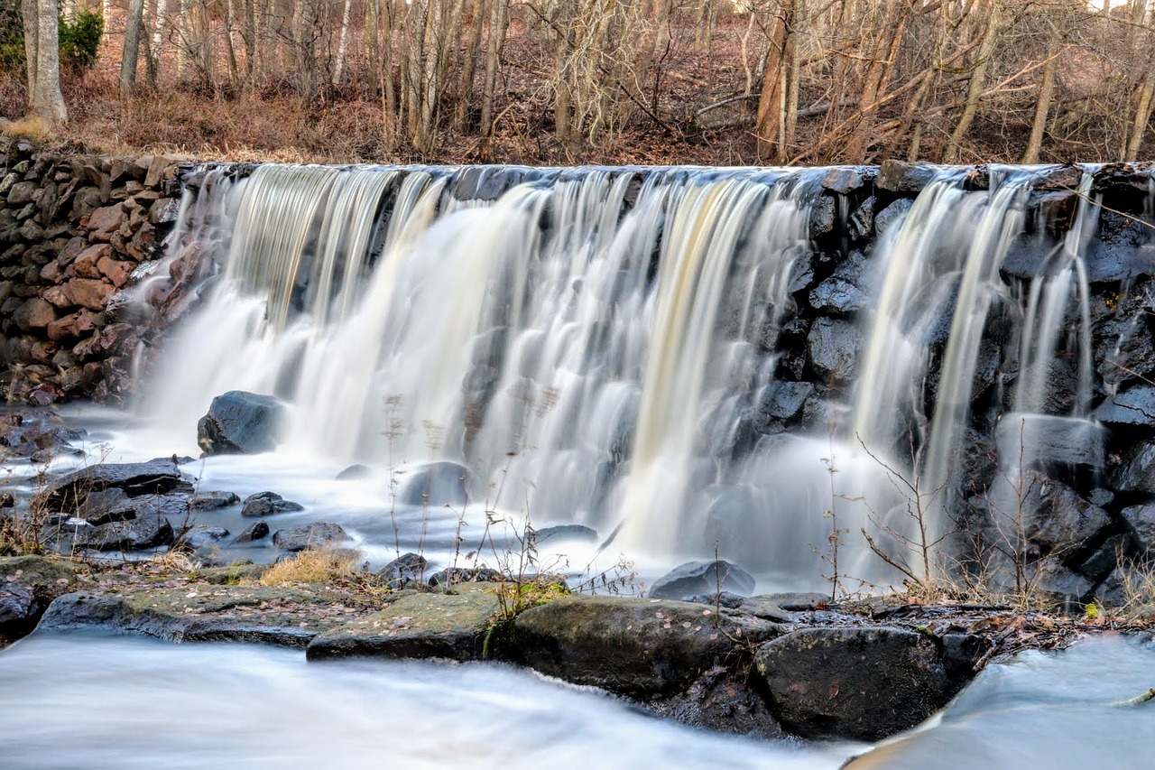 waterfall skåne winter free photo